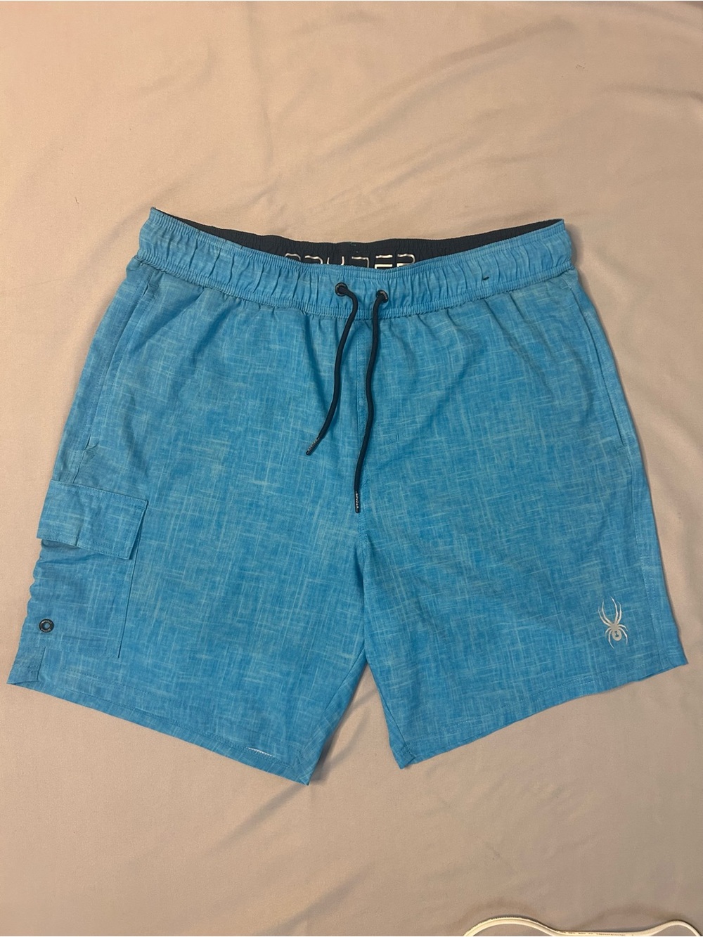 Spyder Men’s Blue Swim Trunks / Board Shorts Size Large – Quick Dry Summer Short